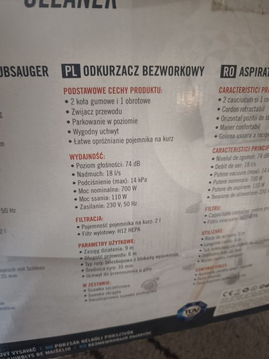 Odkurzacz sprawny bez rury teesa