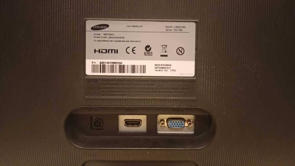 Monitor Samsung 22 cale model  S22C300H