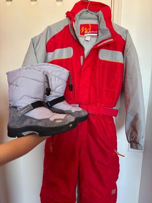 Conjunto infantil para a neve fato+botas