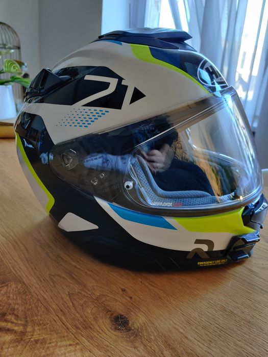 Kask motocyklowy hjc Rpha 71 hapel rozmiar m niebieski żółty