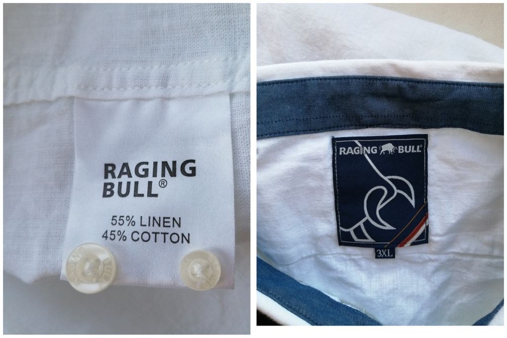 Сорочка 3XL-4XL лляна біла Raging  чоловіча стильна  святкова високий