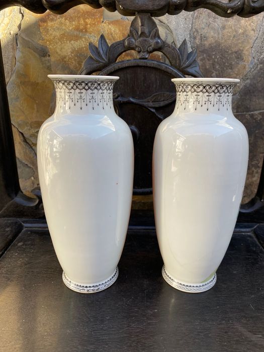 Jarras Pandã Porcelana Chinesa séc XIX 23 cm Marcadas