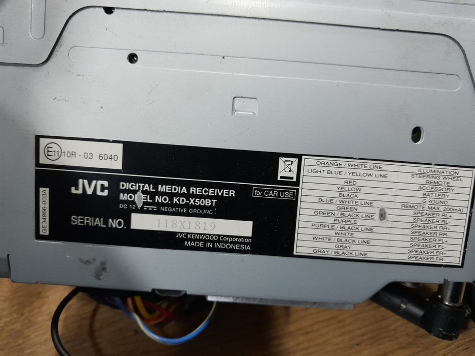 Radio samochodowe jvc kd-x50bt