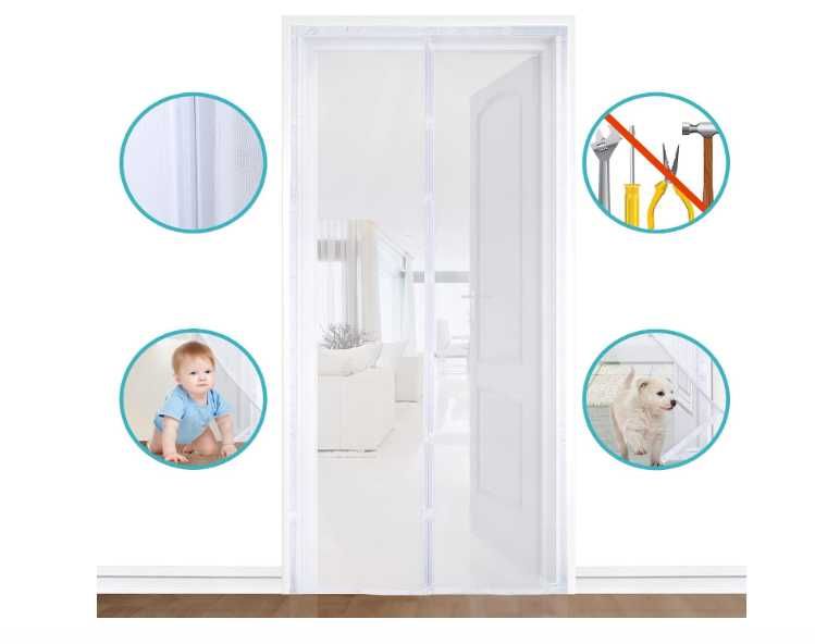 Apalus magnetyczna moskitiera na drzwi przed owadami 90 x 210cm