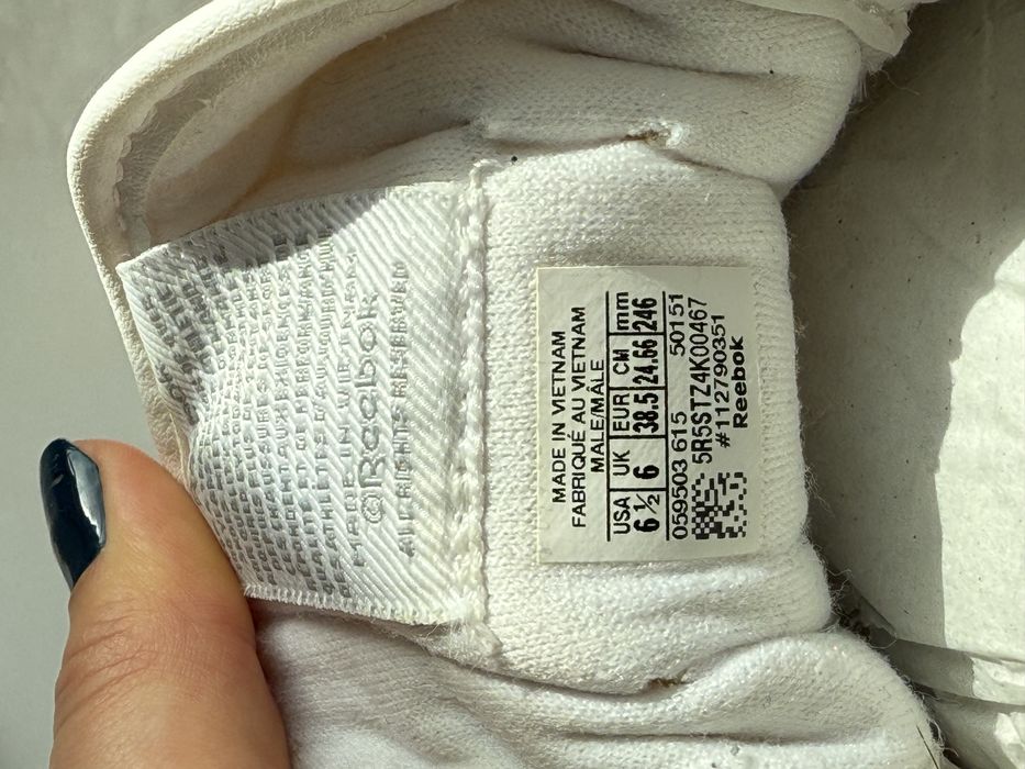 Buty sportowe Reebok Classic białe skórzane 38,5