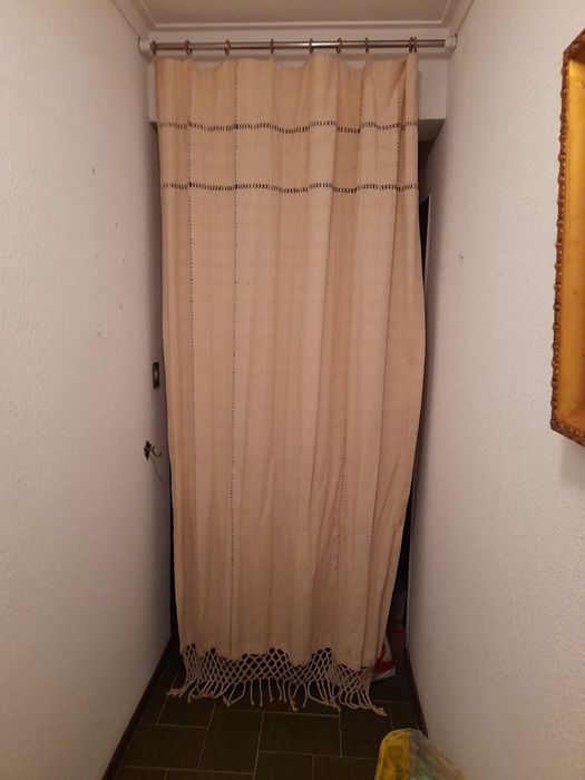 Cortina de separação de corredor, nova em tecido rústico, é de suspens