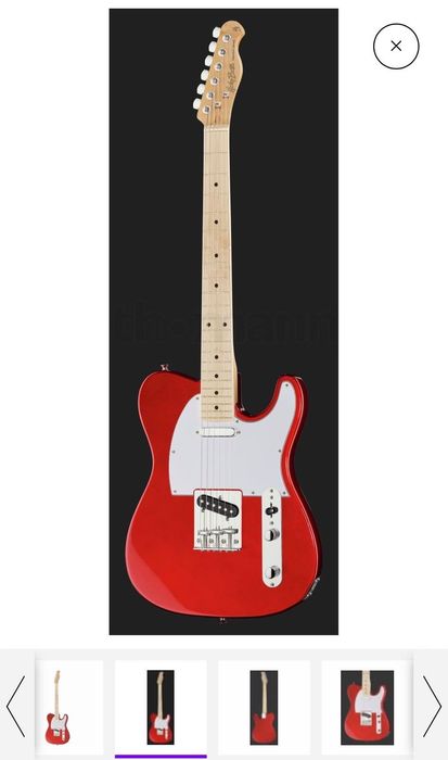 Guitarra Harley Benton Telecaster Vermelha Perolizada + Pedaleira Mooer GE100 + Placa de Audio M-Track Solo