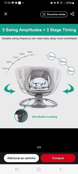 Espreguiçadeira de bebé nova