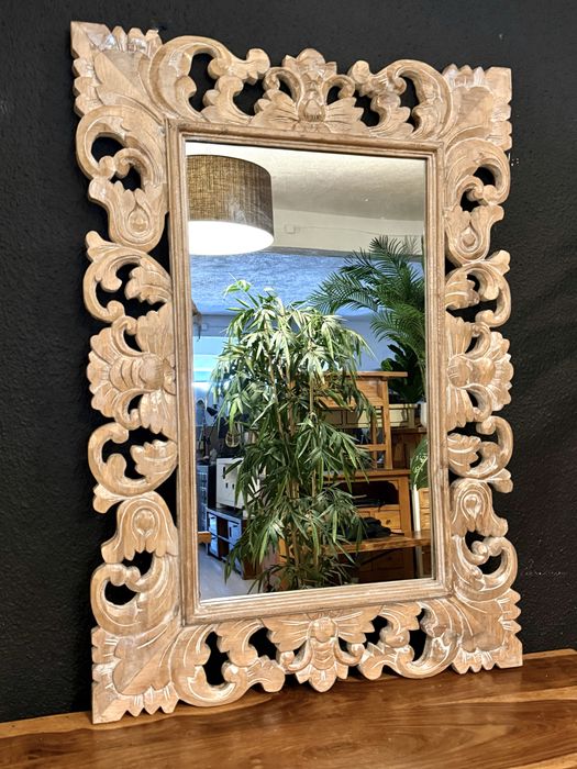 mirror, oriental, teak, Indonesia, wood, living room, decoration, rustic