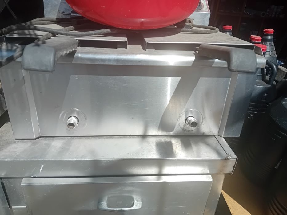 Fritadeira de inox industrial dupla