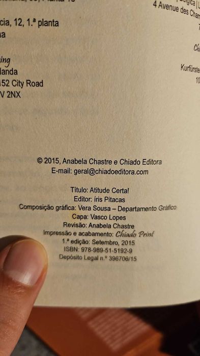 “Atitude Certa” de Anabela Chastre, livro