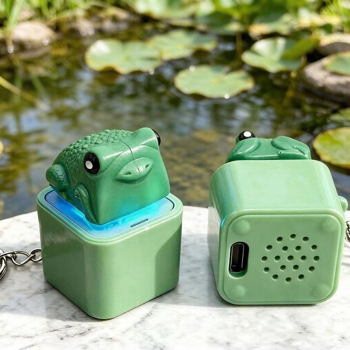 Брелок для ключей с подсветкой и звуком лягушки