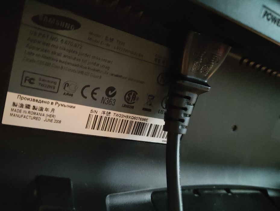 Monitor Samsung t220 60hz