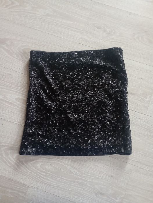 Spódnica czarna z cekinami mini roz S