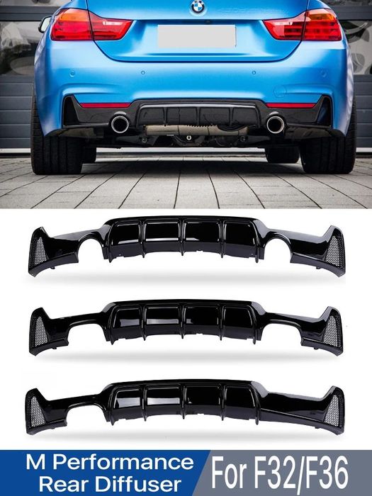 SPOILER DIFUSOR DE ESCAPE BMW SÉRIE 4 F32 F33 F36 M PERFORMANCE PRETO