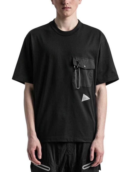 Футболка And Wander Heavy Cotton Pocket T-Shirt Black