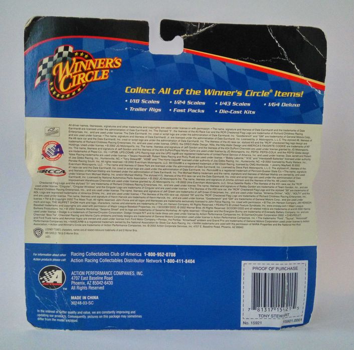 NASCAR модели WinnersCircle/Hasbro, масштаб 1:43, новые!