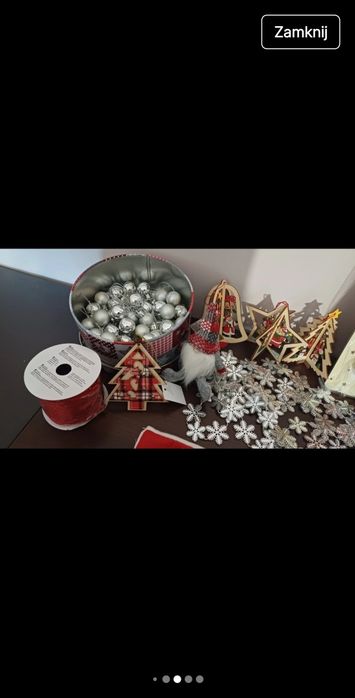 Zestaw ozdób świątecznych świeta Boże Narodzenie lampki bombki diy