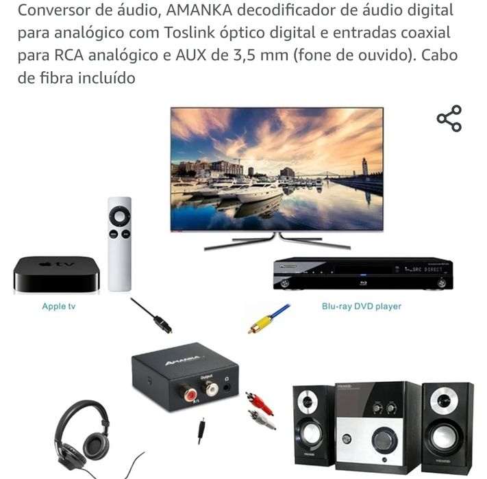 Conversor de áudio, AMANKA decodificador de áudio digital para analógi