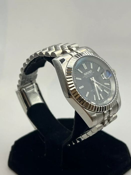 SEIKO MOD DATEJUST Czarny Black Jubilee Custom NOWY