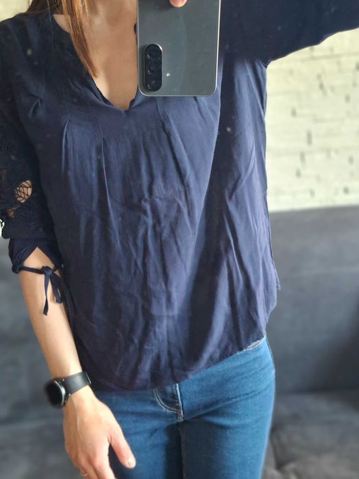 Koszula T-shirt granatowy elegancka 36