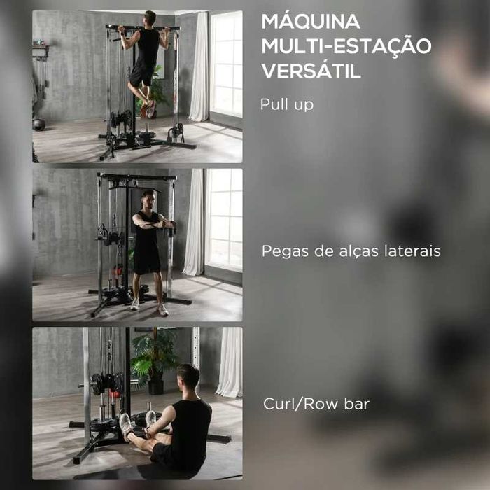 Máquina Multi Estação - Carga 120 kg - 170x139x200 cm - Preto