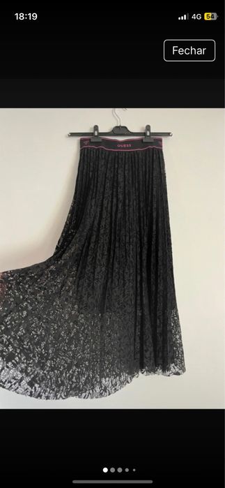 Saia  “ GUESS “ comprida em renda preta (com saia interior)nunca usada
