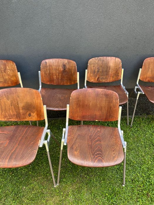 Oryginalne vintage 6 krzeseł DSC 106 Giancarlo Pirettiego dla Castelli