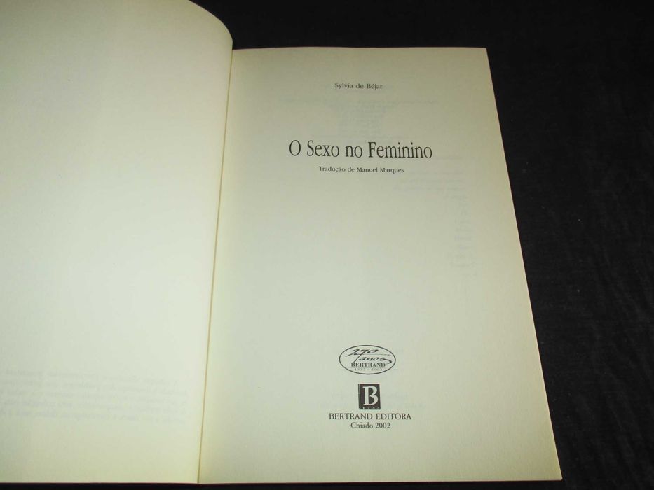 Livro O Sexo no Feminino Guia Prático Sylvia de Béjar