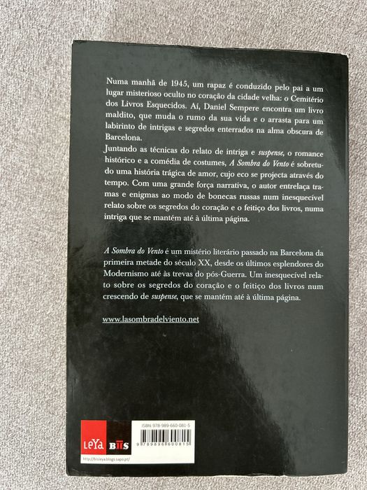 A sombra do vento - livro de bolso