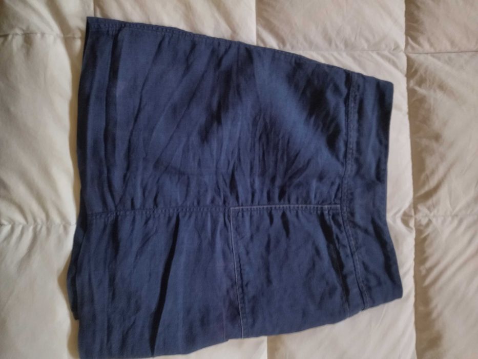 #SAIA #MANGO Saia azul 100% algodão Azul