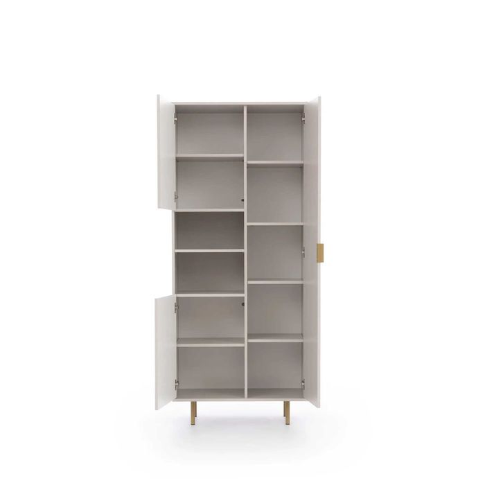 (ryflowane fronty,czarny lub kaszmir) Regał wysoki 3D Darmowa dostawa