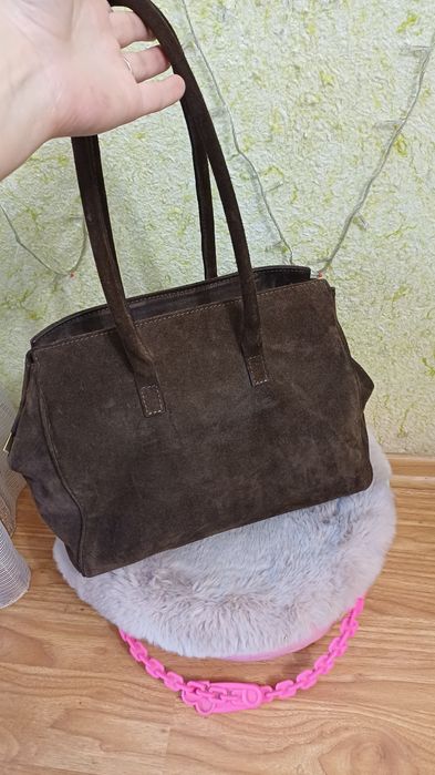 Сумка женская замшевая Vera Pelle Италия  натуральная замша