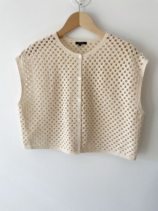 Massimo Dutti Kremowa kamizelka