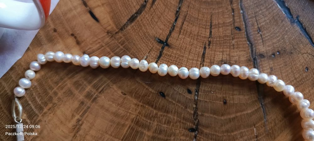 Perły hodowlane prawdziwe naszyjnik