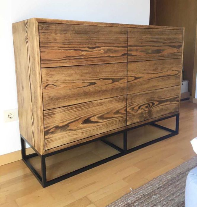 Cómoda + mesas de cabeceira Estilo industrial