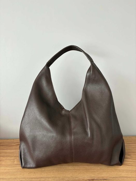 Torebka Shopperka Hobo z Listonoszką Brązowa - Vera Pelle