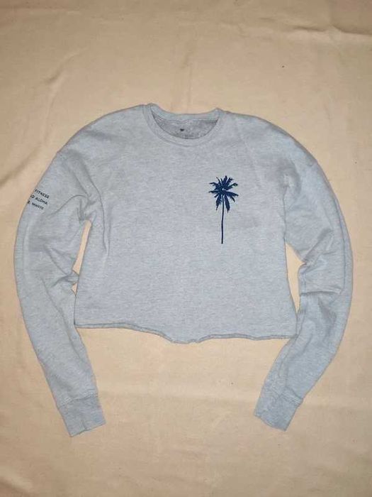 Szara krótka bluza crop top oversize rozmiar S/M