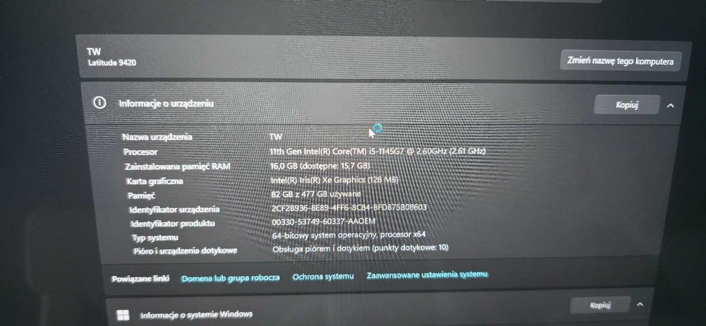 Dell Latitude 9420 2in1 i5-1145 16GB DDR4 512SSD QHD+ TOUCH