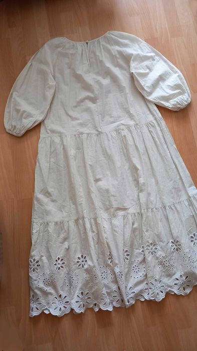 H&M długa haftowana sukienka boho 40/42