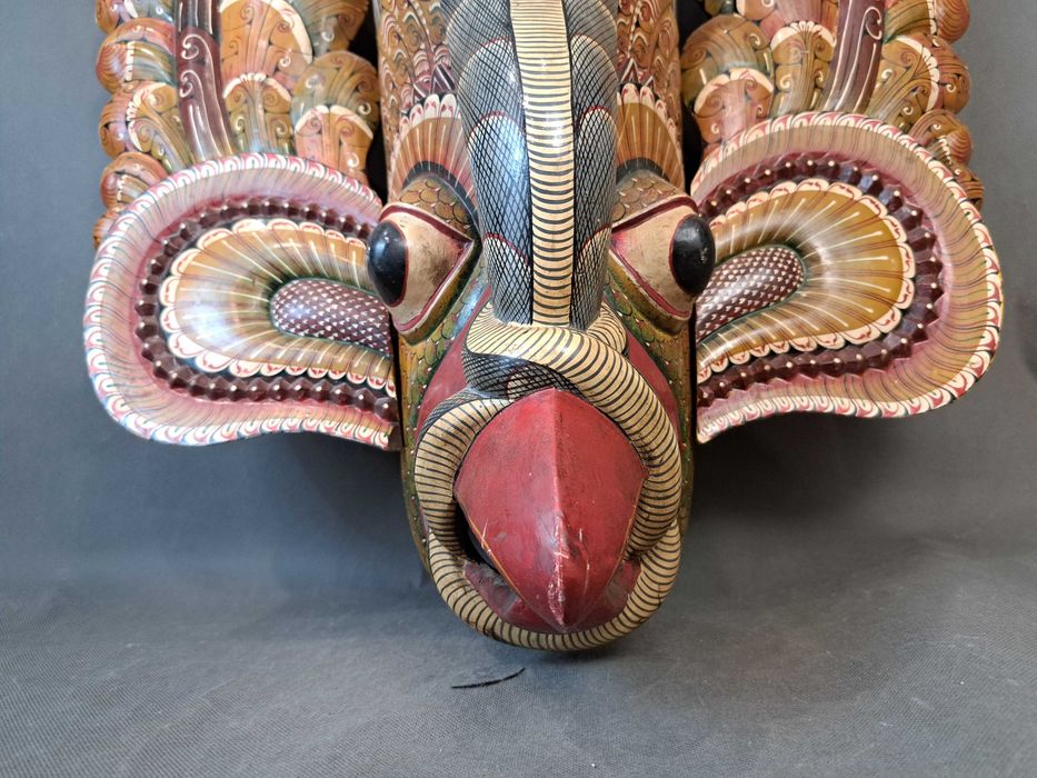 Duża maska drewniana, Raksha wys. 67 cm