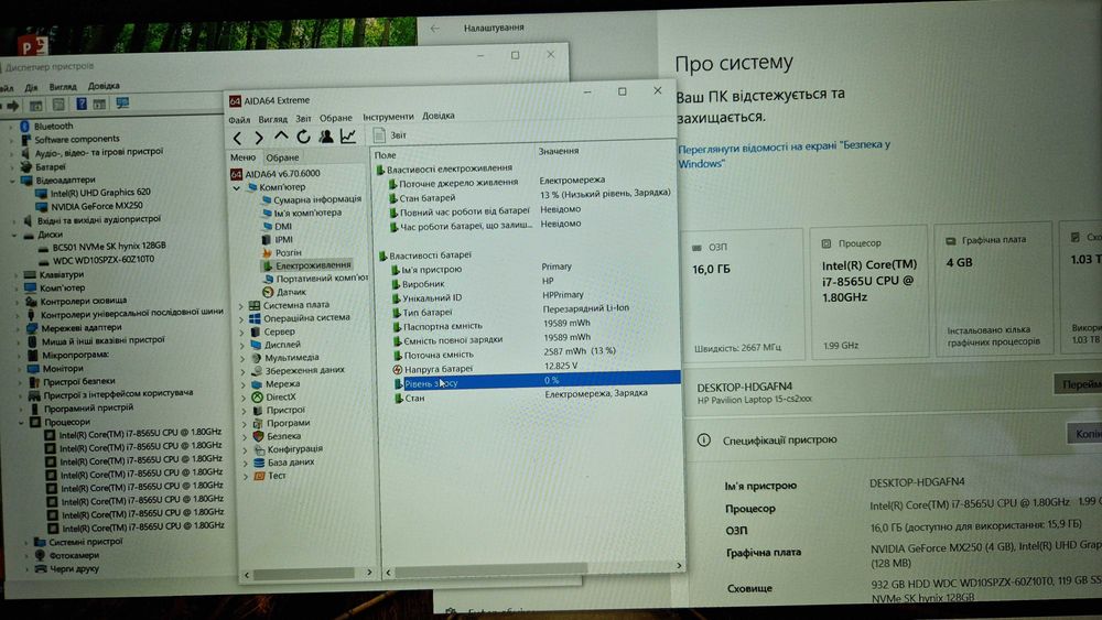 Ноутбук HP Pavilion i7-8565U/16/1 ТБ/ NVIDIA 4 гб