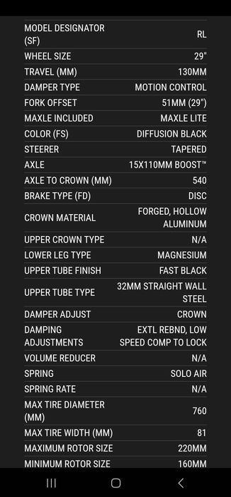 Rockshox Recon Silver rl 29 Boost NOVA