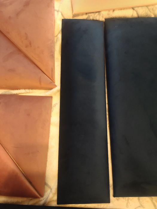 Panel ścienny tapicerowany granatowy, różowy