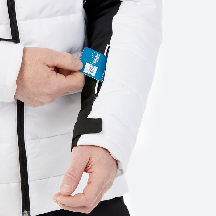 Casaco de ski e snowboard quente homem 100  - branco / preto