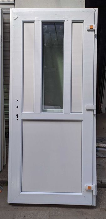 Drzwi  CIEPŁE Biuro zewnętrzne sklepowe  mocne PCV 100x210  NOWE