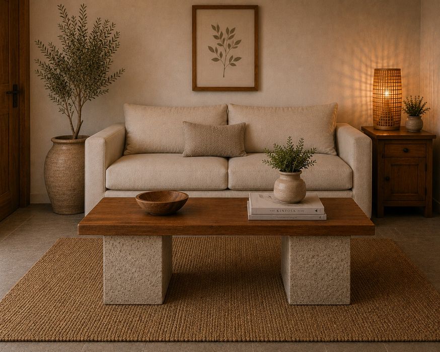 Mesa de sala pequena de madeira