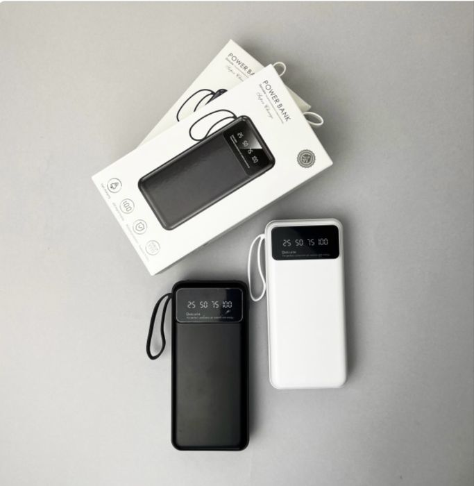 Повербанк 20000 mAh Power Bank з кабелями Type C, Lightning,
