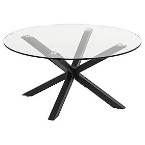 Mesa de centro com tampo de vidro temperado