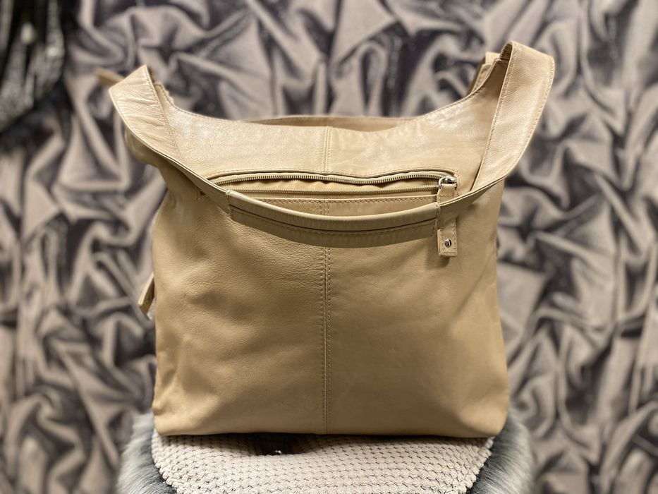 Valentini kremowa torba na ramię - skóra